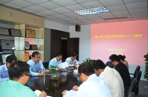 綠色動力集團黨總支組織學習十八大精神